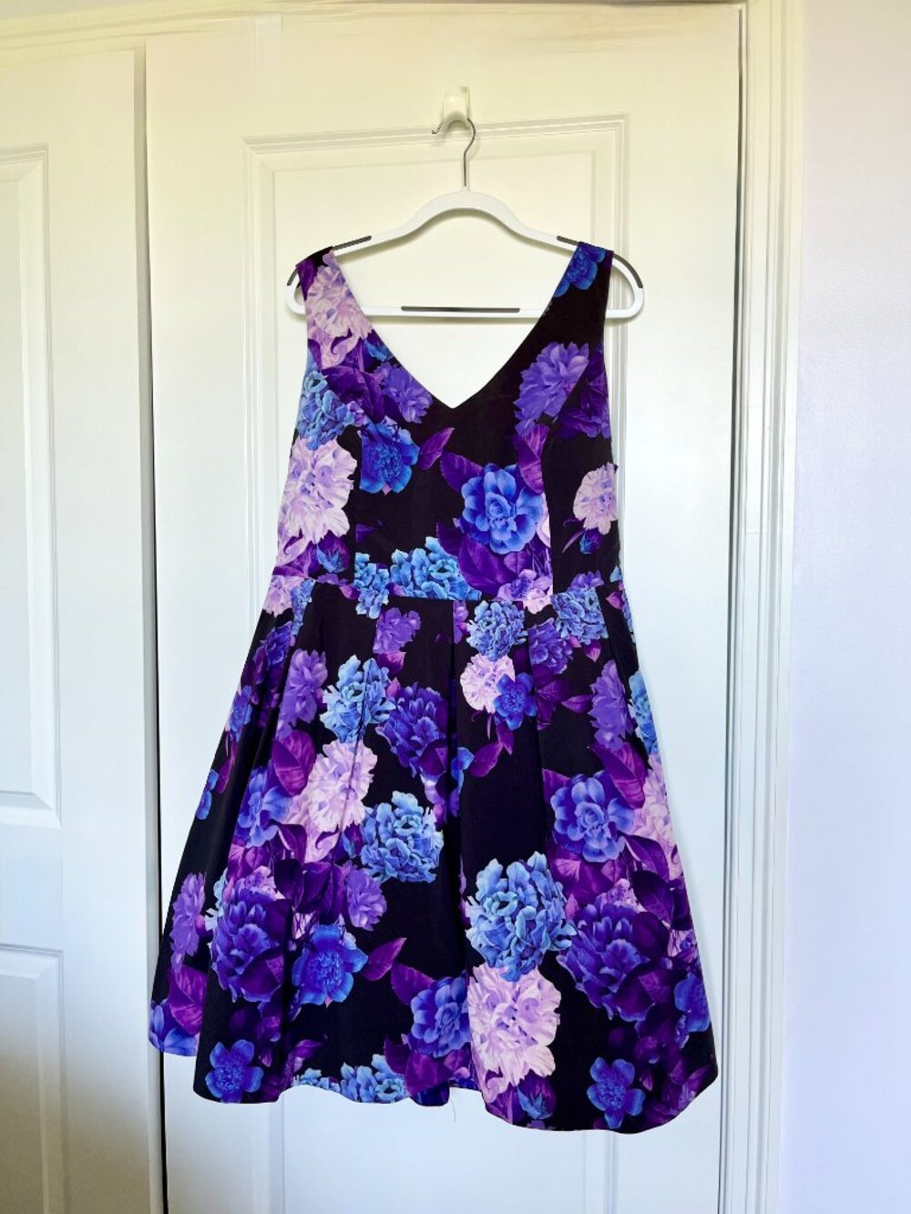 Citi Chic  Dress Hydrangea Fit & Flare Feminine,  Plus Size, Pleated Skirt, - Picture 3 of 11